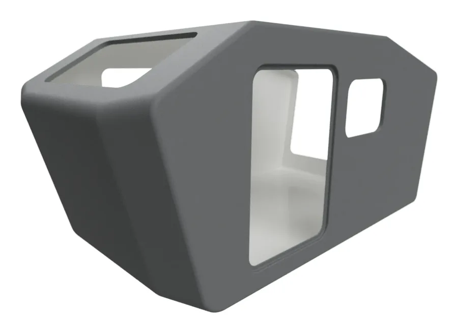 Monocoque-Schale des Glide in Granite (Grau)